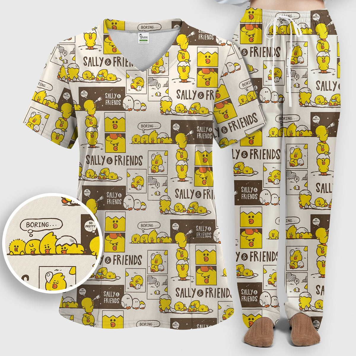 Chick Comic Nurse Scrub Set