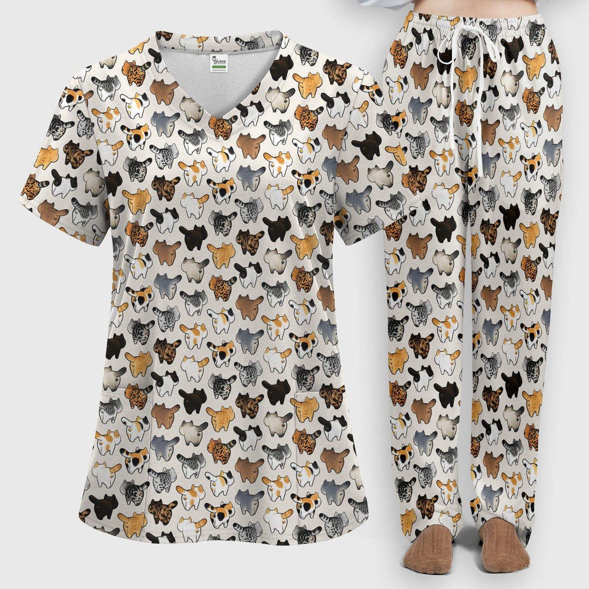 Cat Butt Nurse Scrub Set