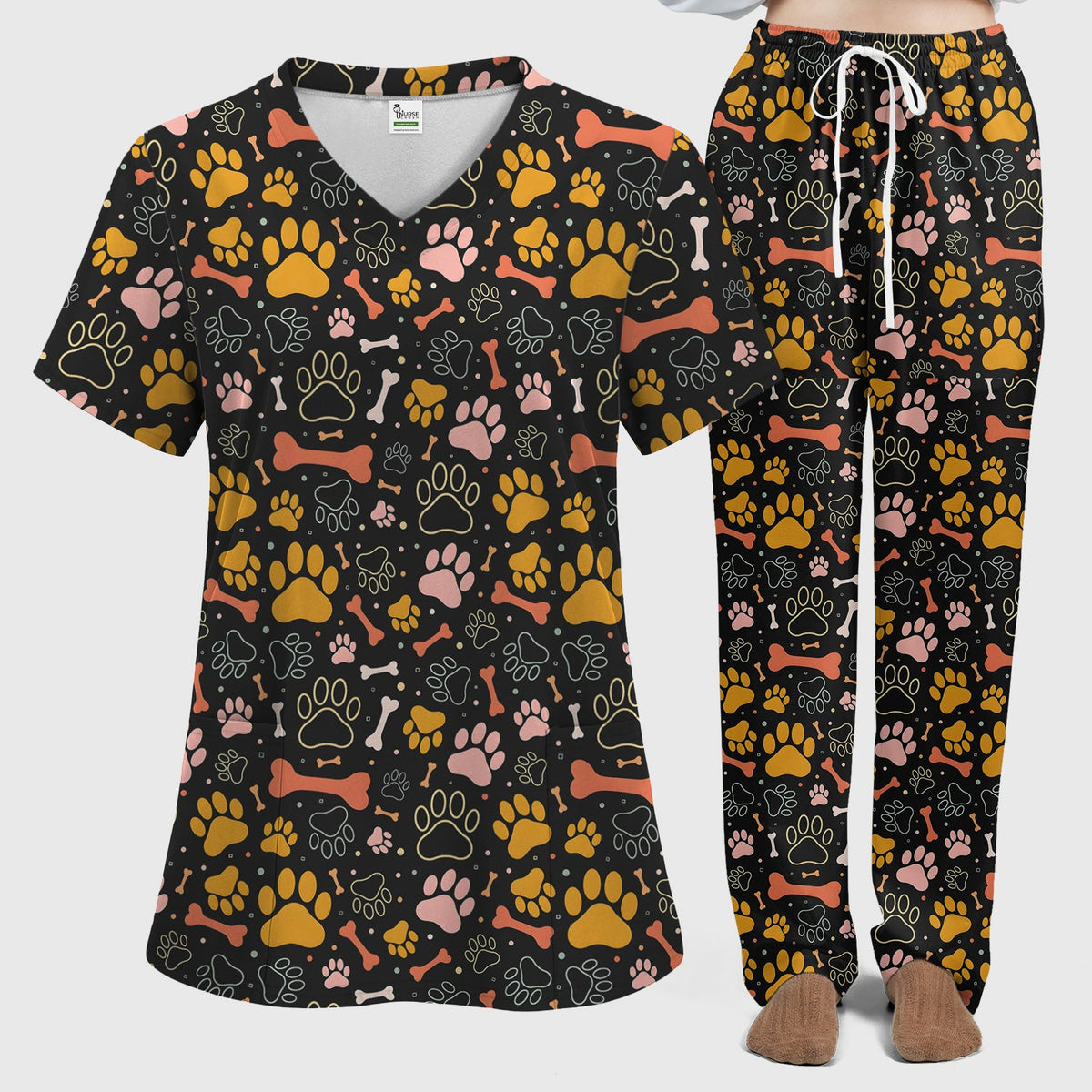 Paw Print Dog Nurse Scrub Set