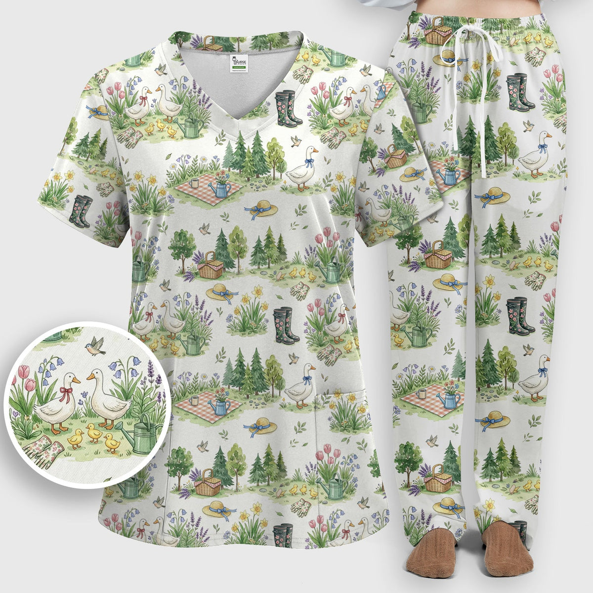 Duck Garden Nurse Scrub Set