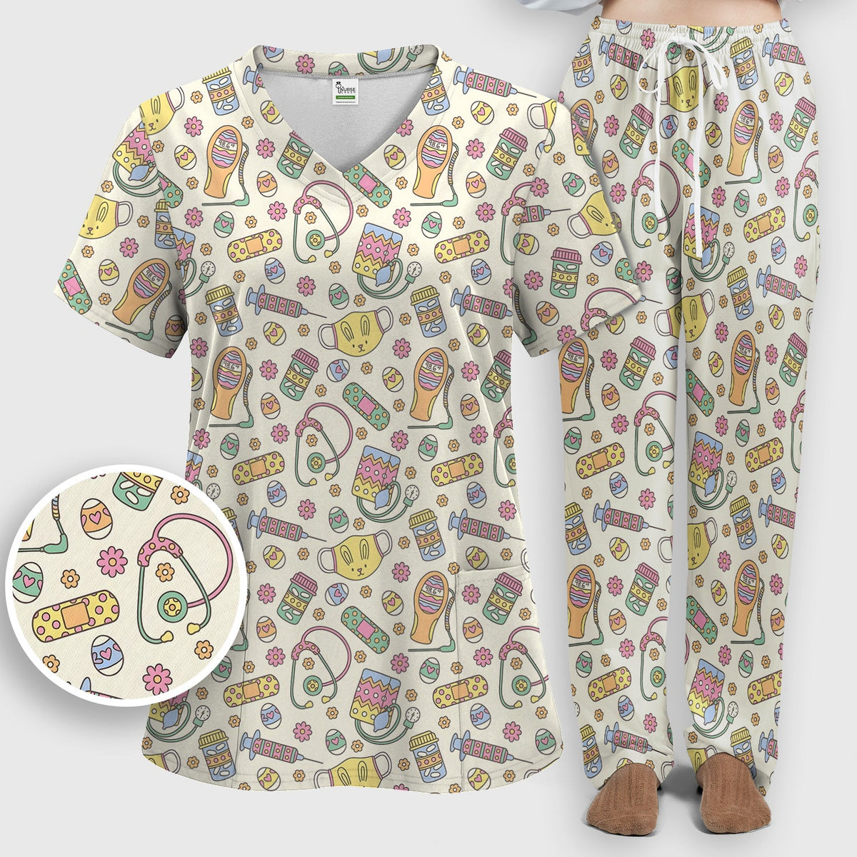 Nurse Bunny Scrub Set - Easter Gift