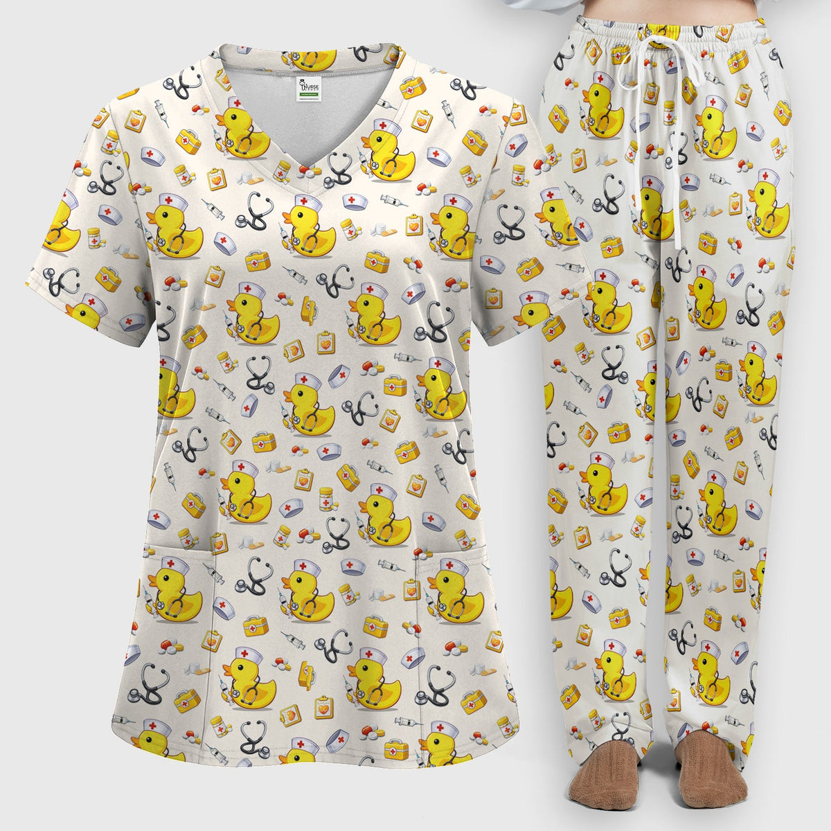 Medical Duck Nurse Scrub Set