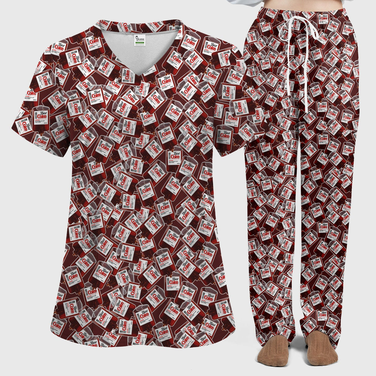 Soda Lover Retro Drink Nurse Scrub Set