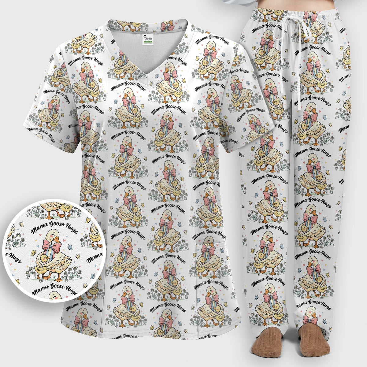 Mama Goose Hug Nurse Scrub Set
