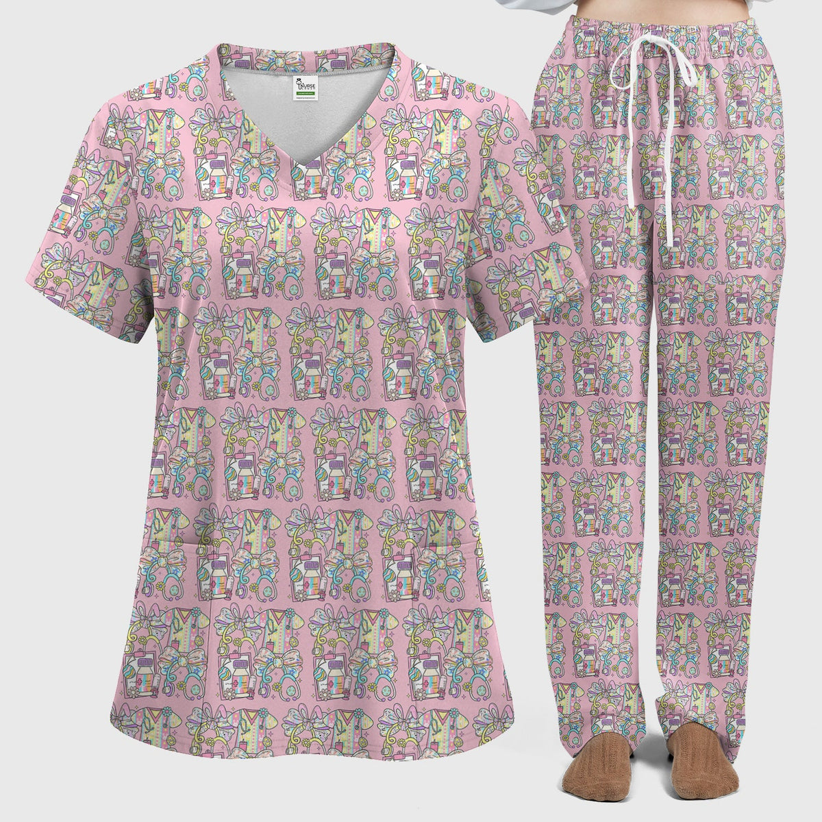 Colorful Nurse Supplies Scrub Set