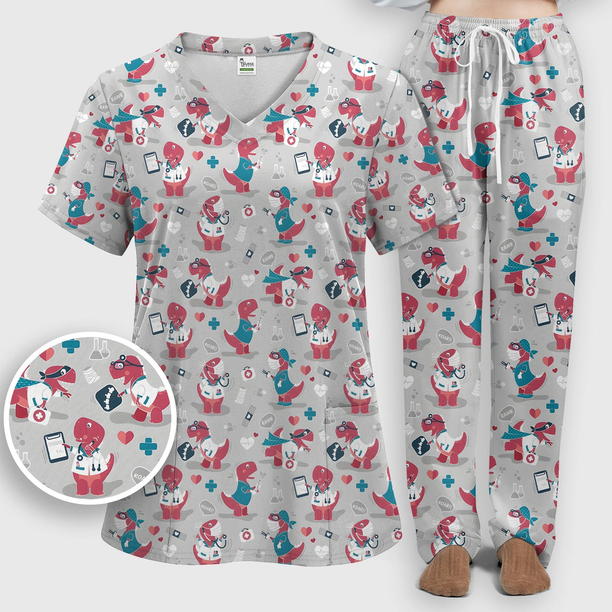 Dinosaur Doctor Nurse Scrub Set