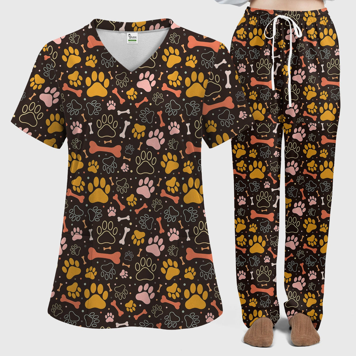 Paw Print Dog Nurse Scrub Set