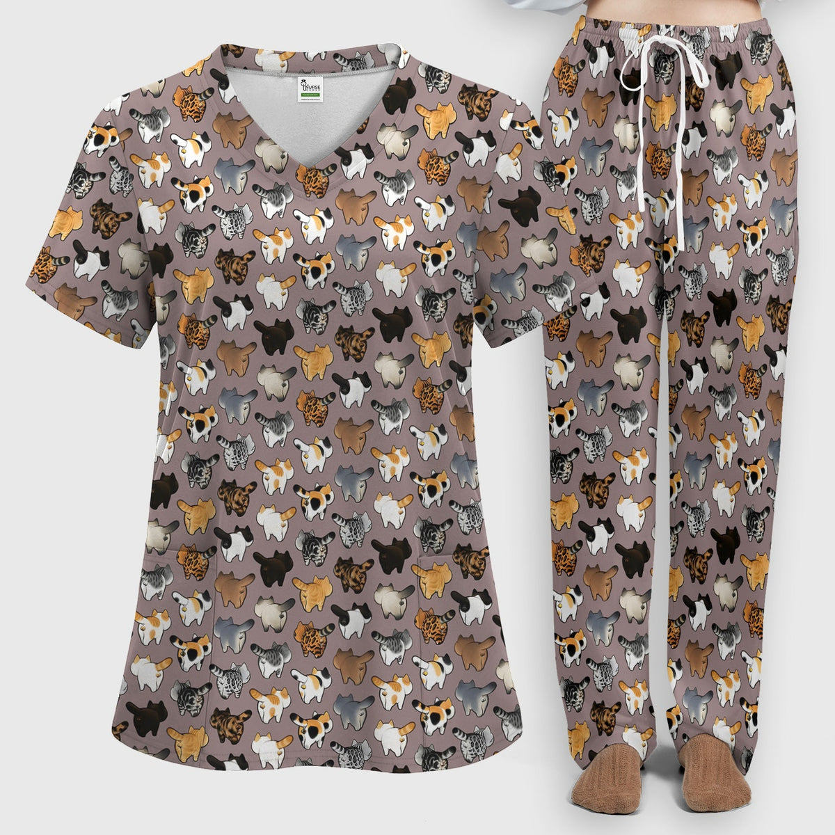 Cat Butt Nurse Scrub Set
