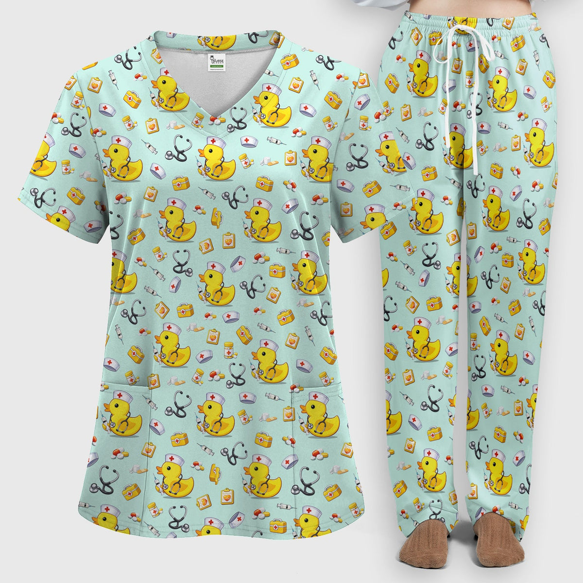 Medical Duck Nurse Scrub Set