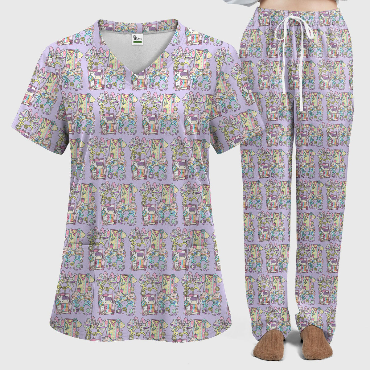 Colorful Nurse Supplies Scrub Set