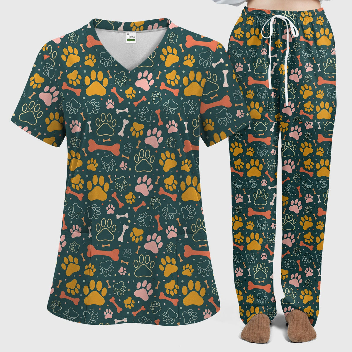 Paw Print Dog Nurse Scrub Set
