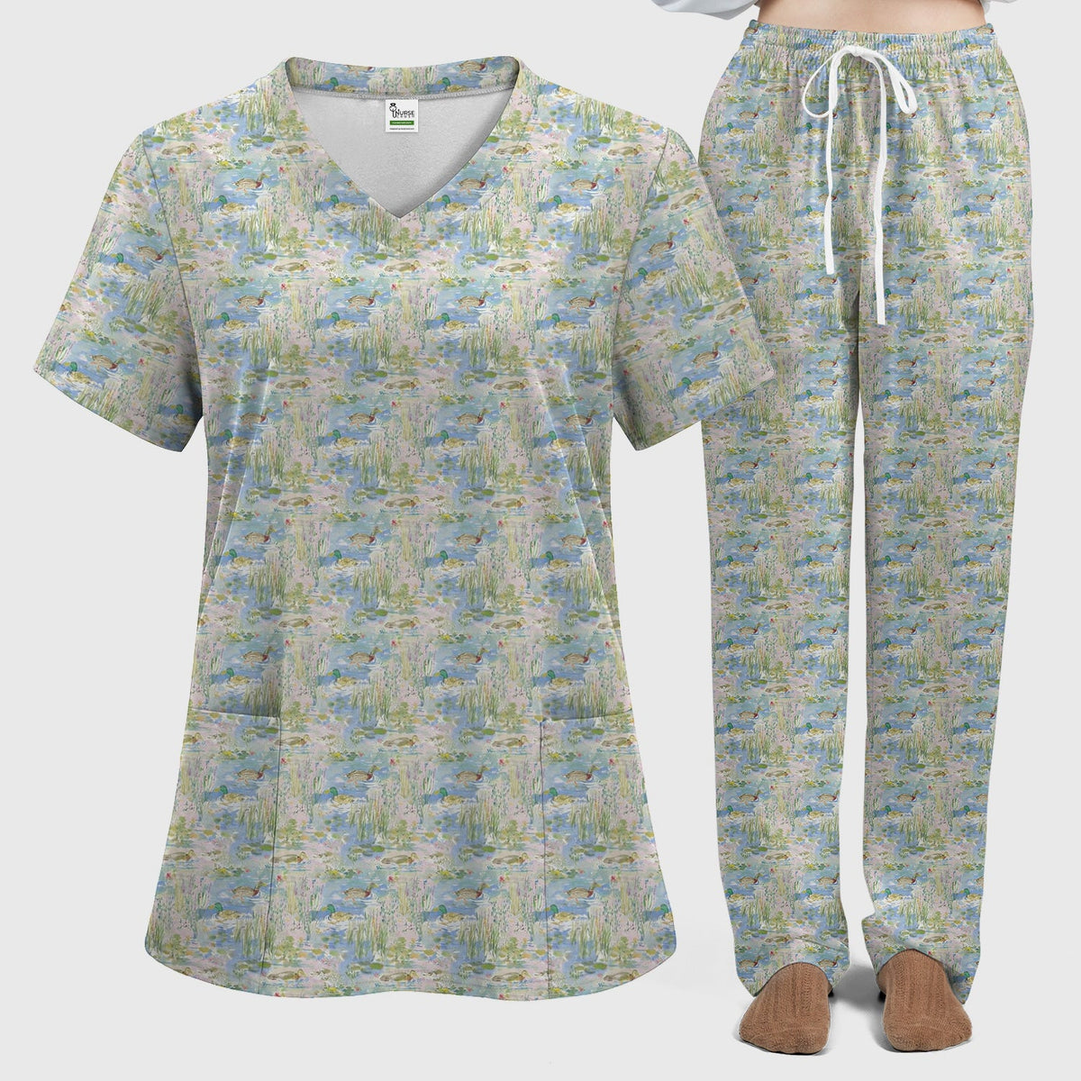 Ducks In Pond Nurse Scrub Set