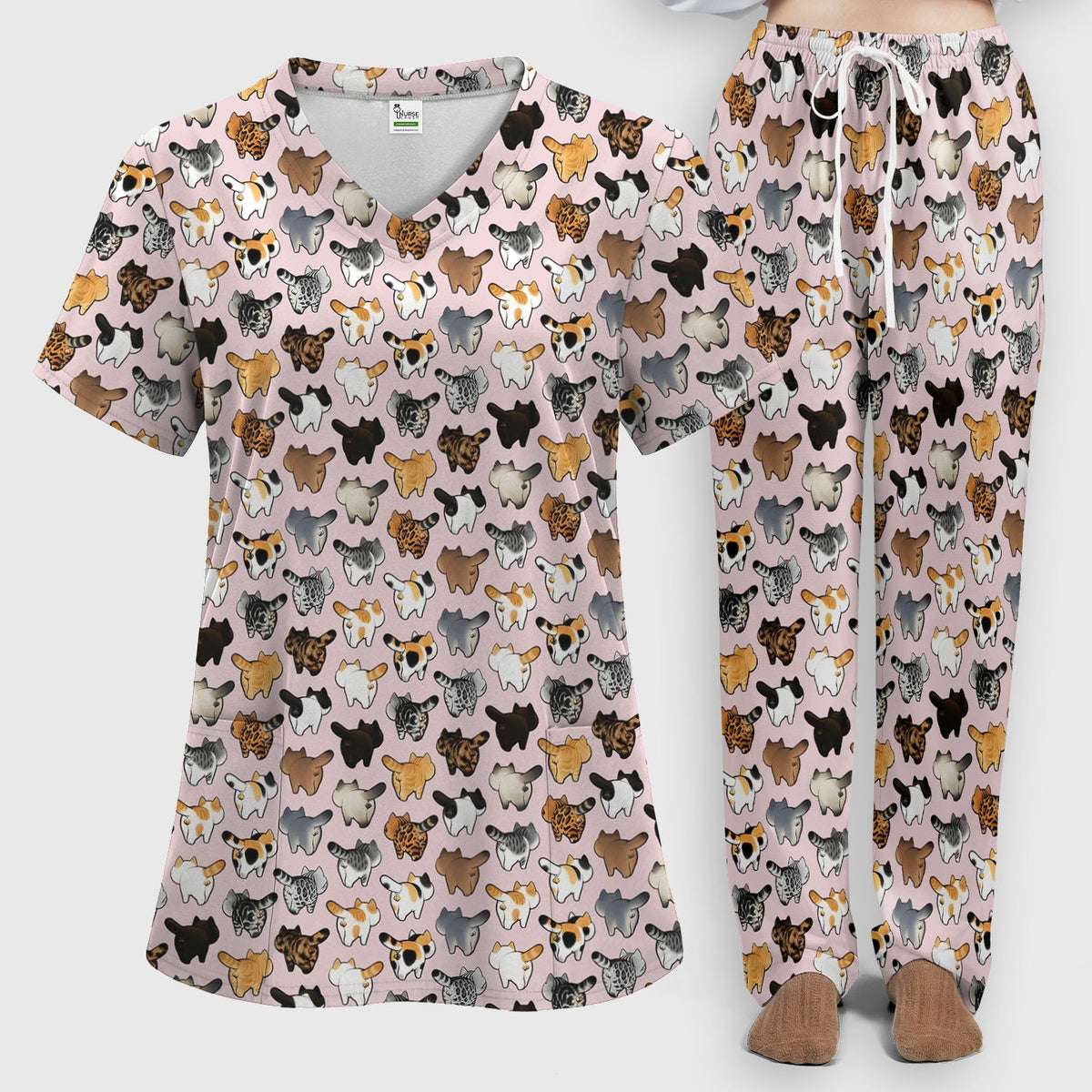 Cat Butt Nurse Scrub Set