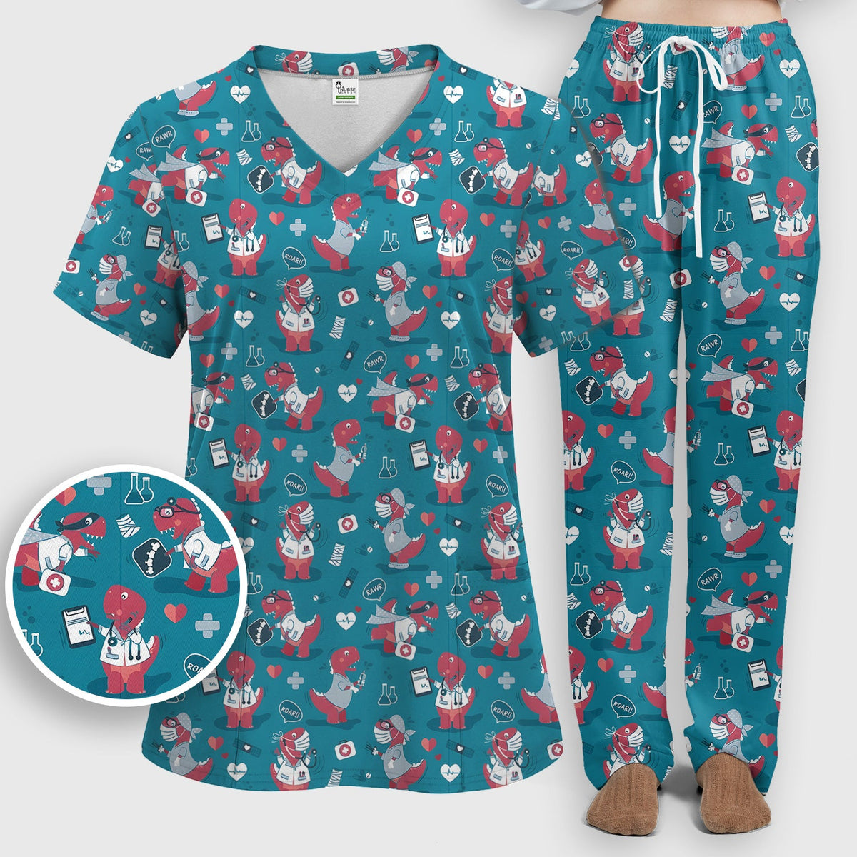 Dinosaur Doctor Nurse Scrub Set
