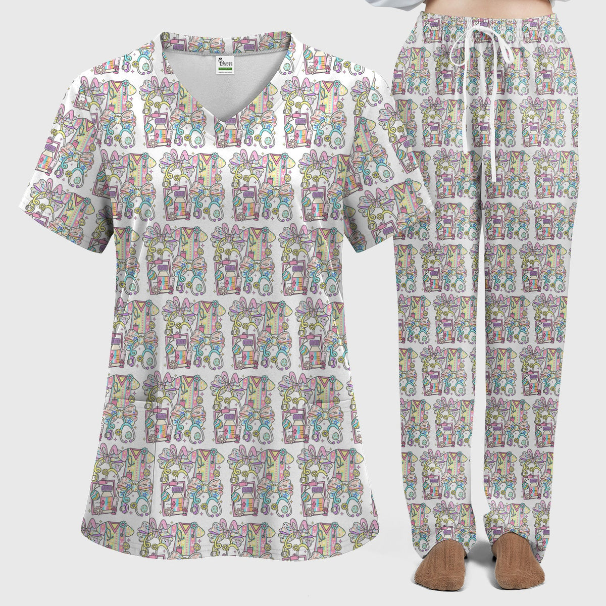 Colorful Nurse Supplies Scrub Set