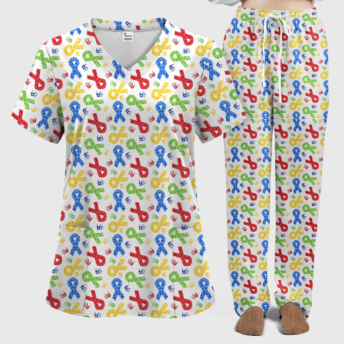 Ribbon Nurse Scrub Set