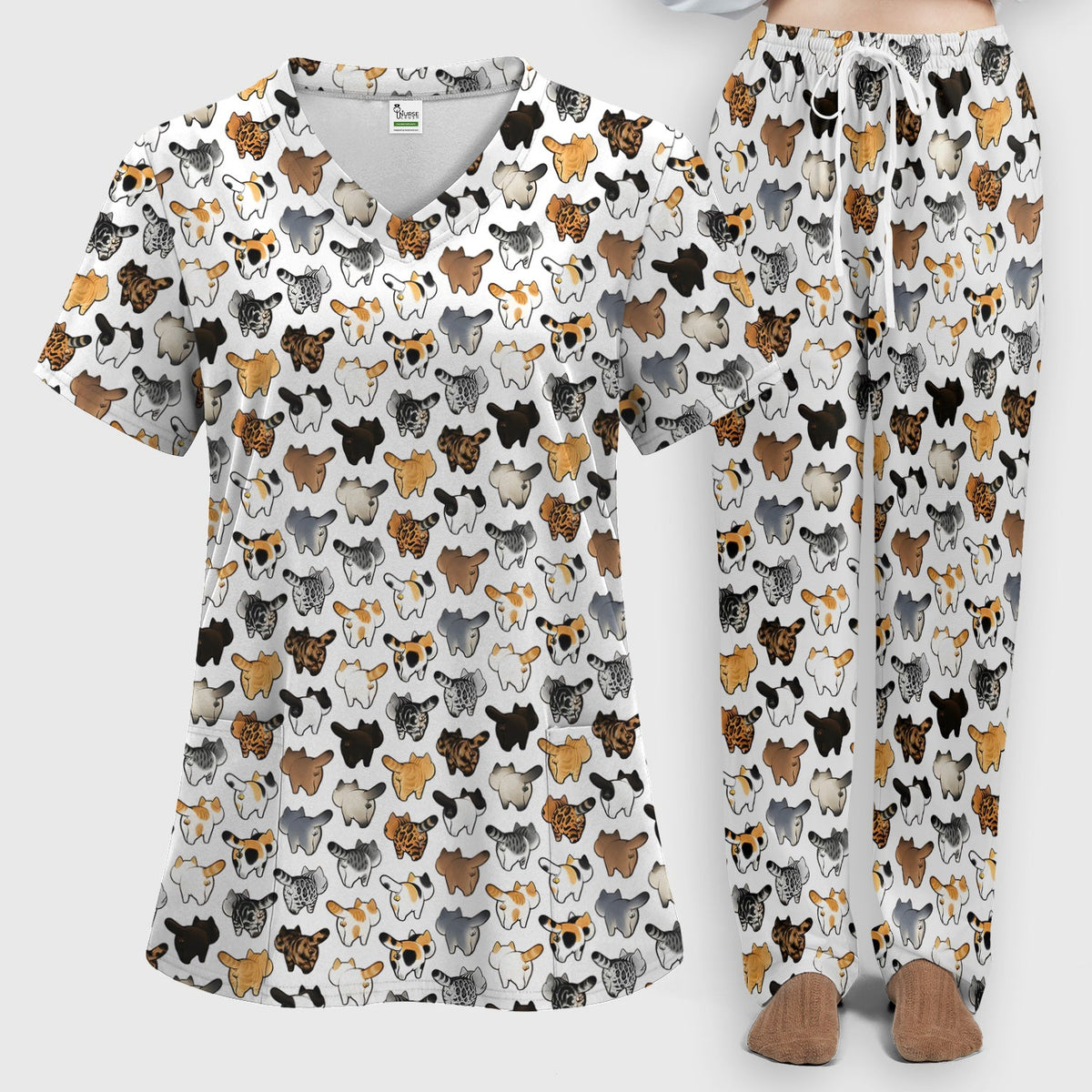 Cat Butt Nurse Scrub Set