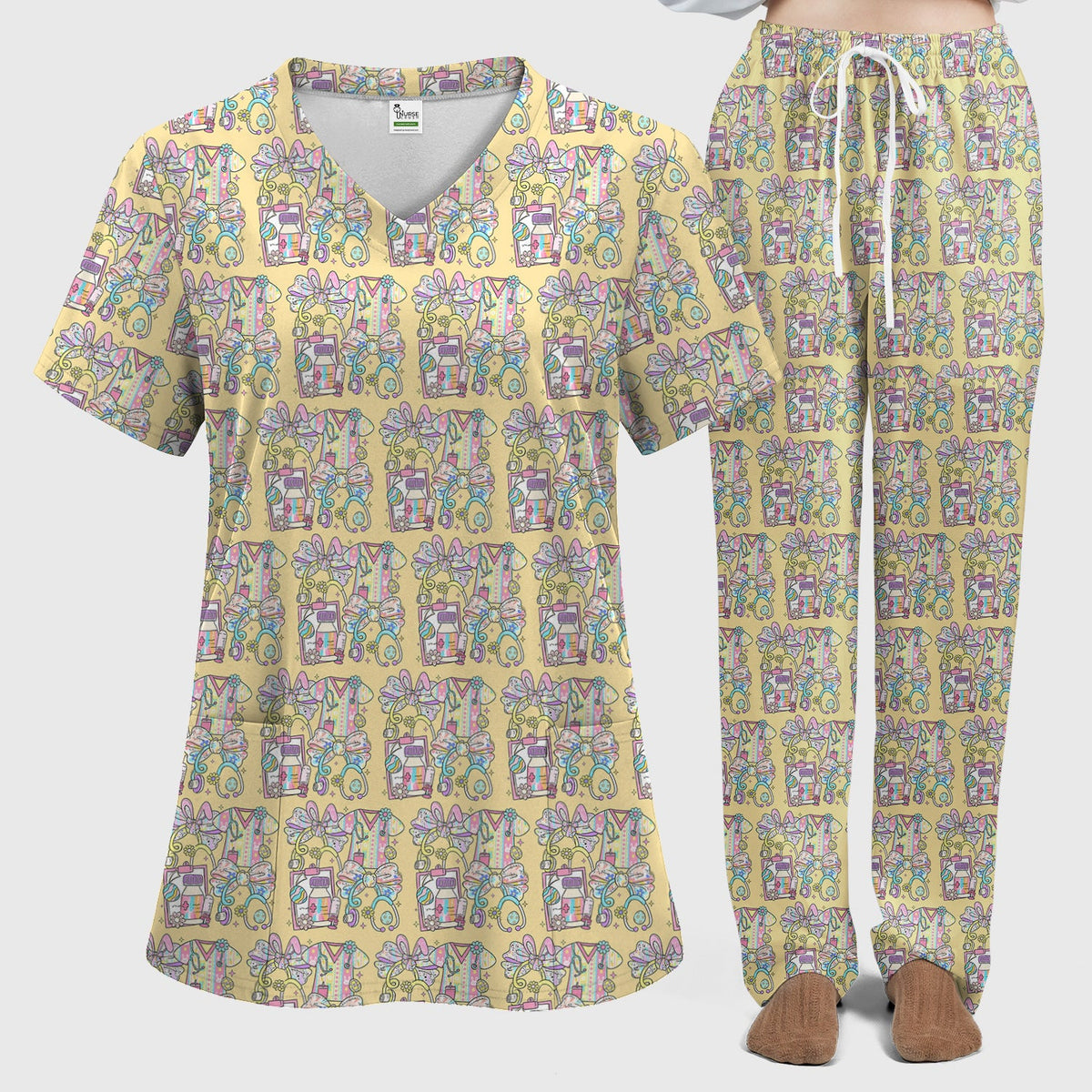 Colorful Nurse Supplies Scrub Set