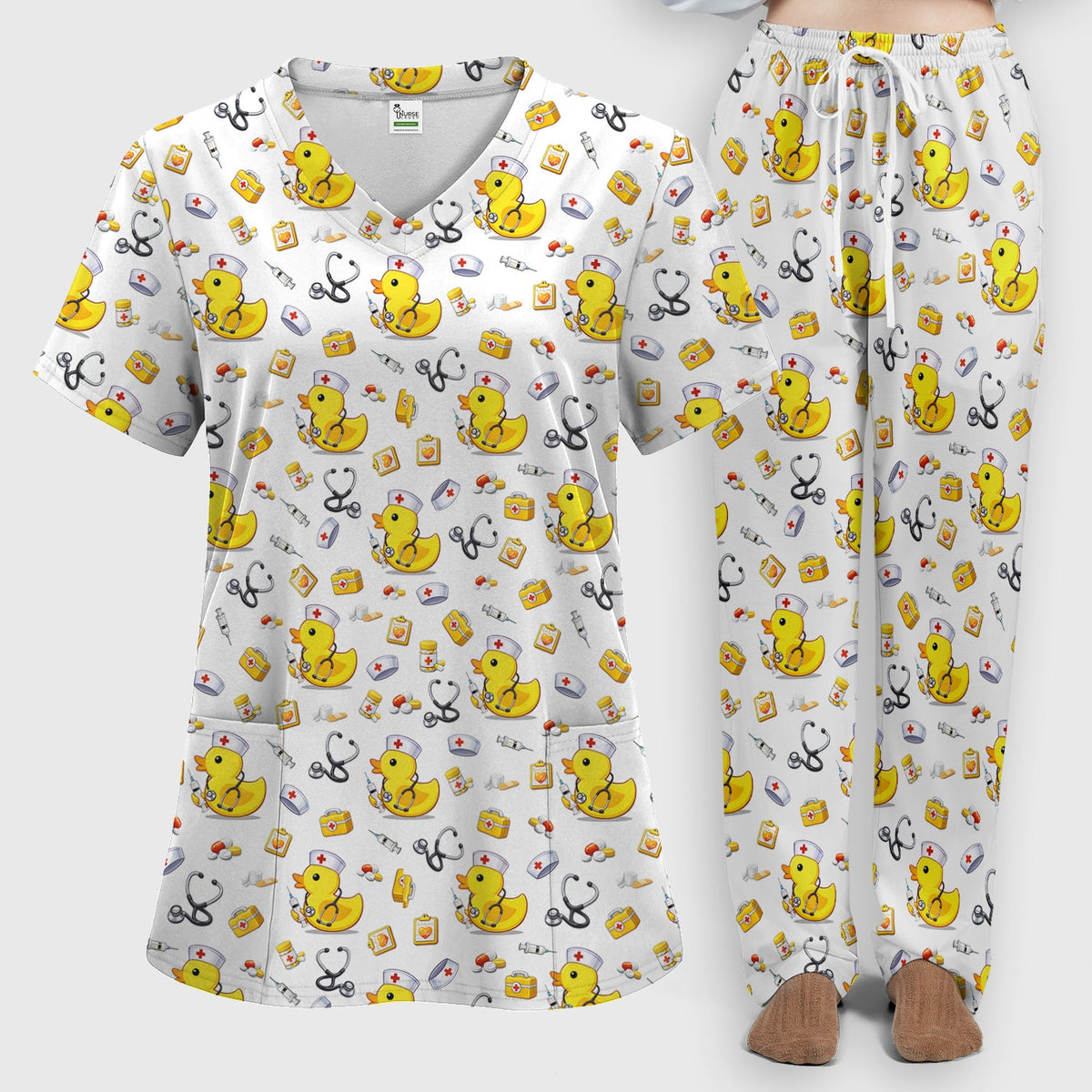 Medical Duck Nurse Scrub Set
