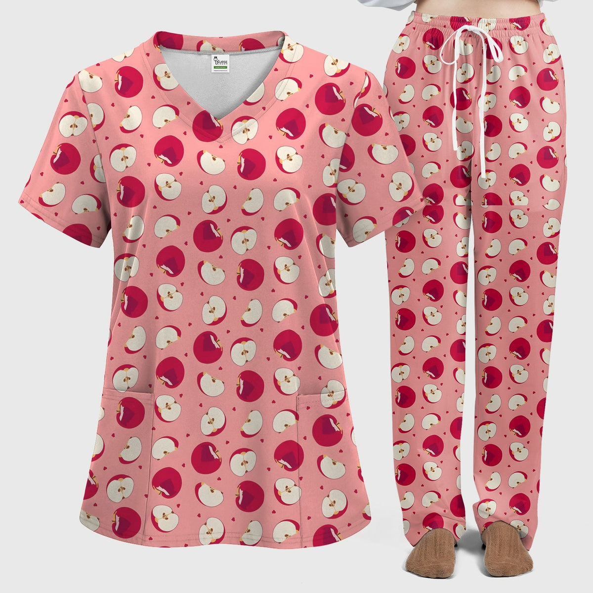Red Apple Nurse Scrub Set