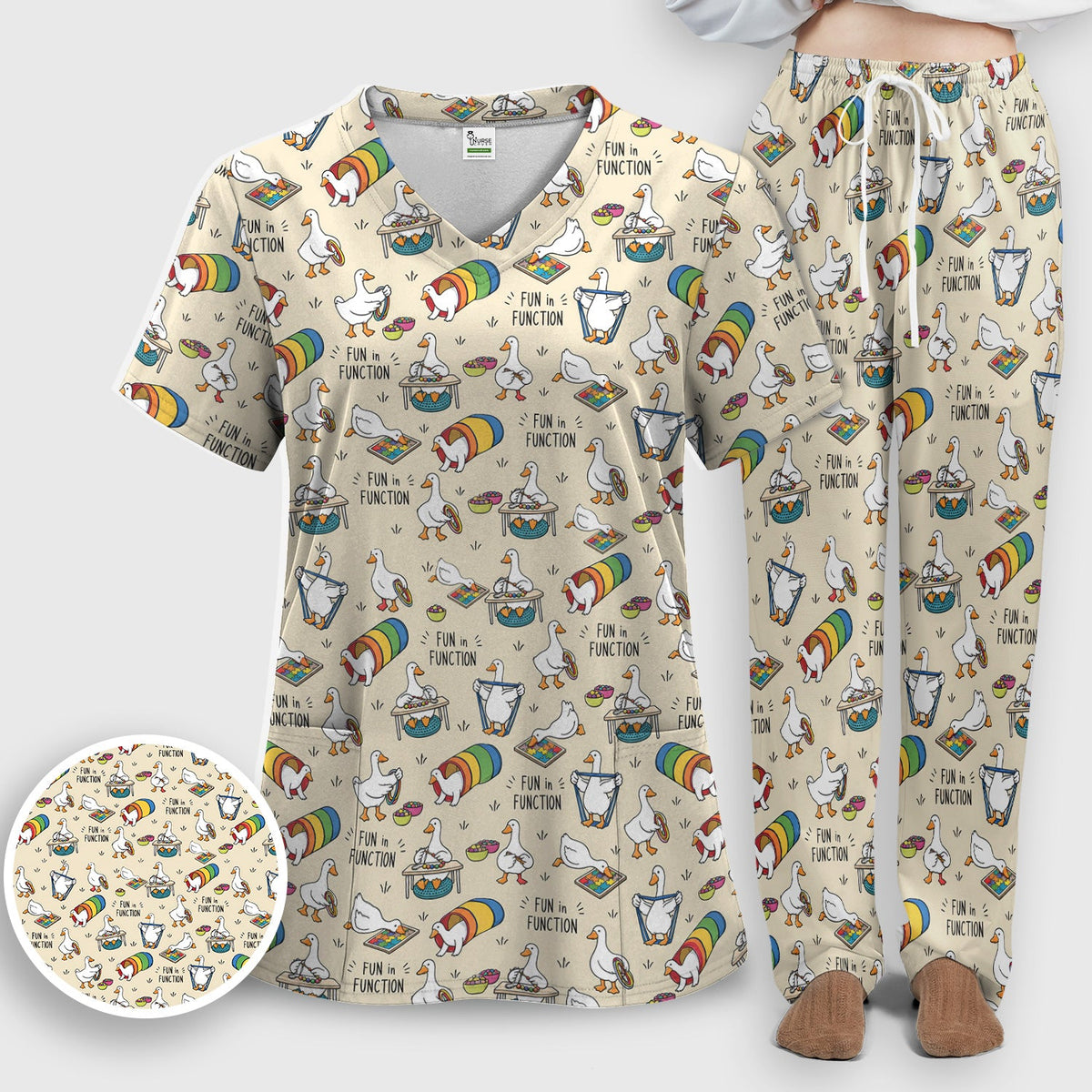 Fun In Function Occupational Therapy Duck Nurse Scrub Set