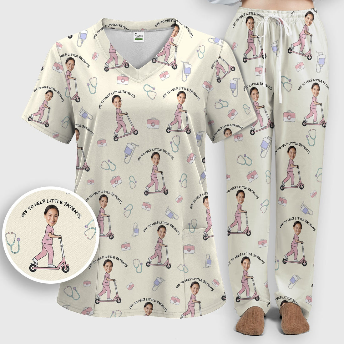 Personalized Pediatric Nurse Scooter Face Scrub Set