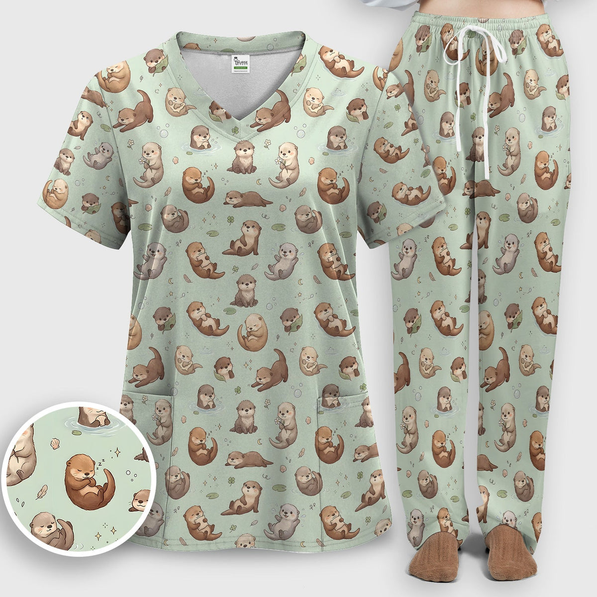 Otter Nurse Scrub Set