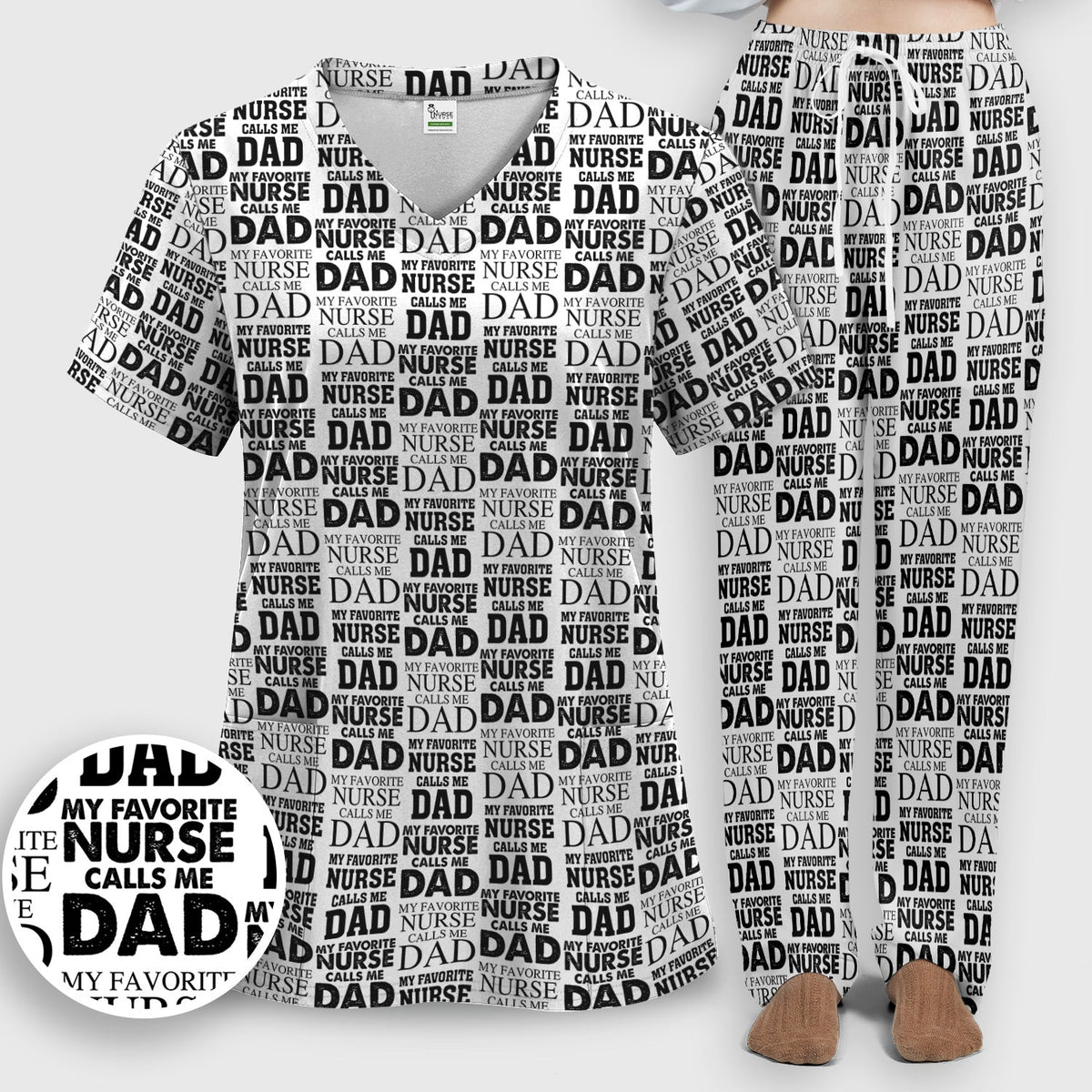 Favorite Nurse Calls Dad Scrub Set