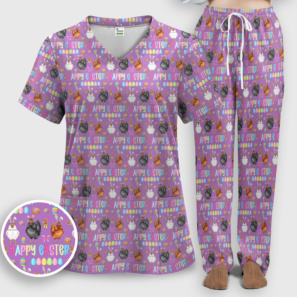 Bunny Eggs Nurse Scrub Sets - Easter Gift