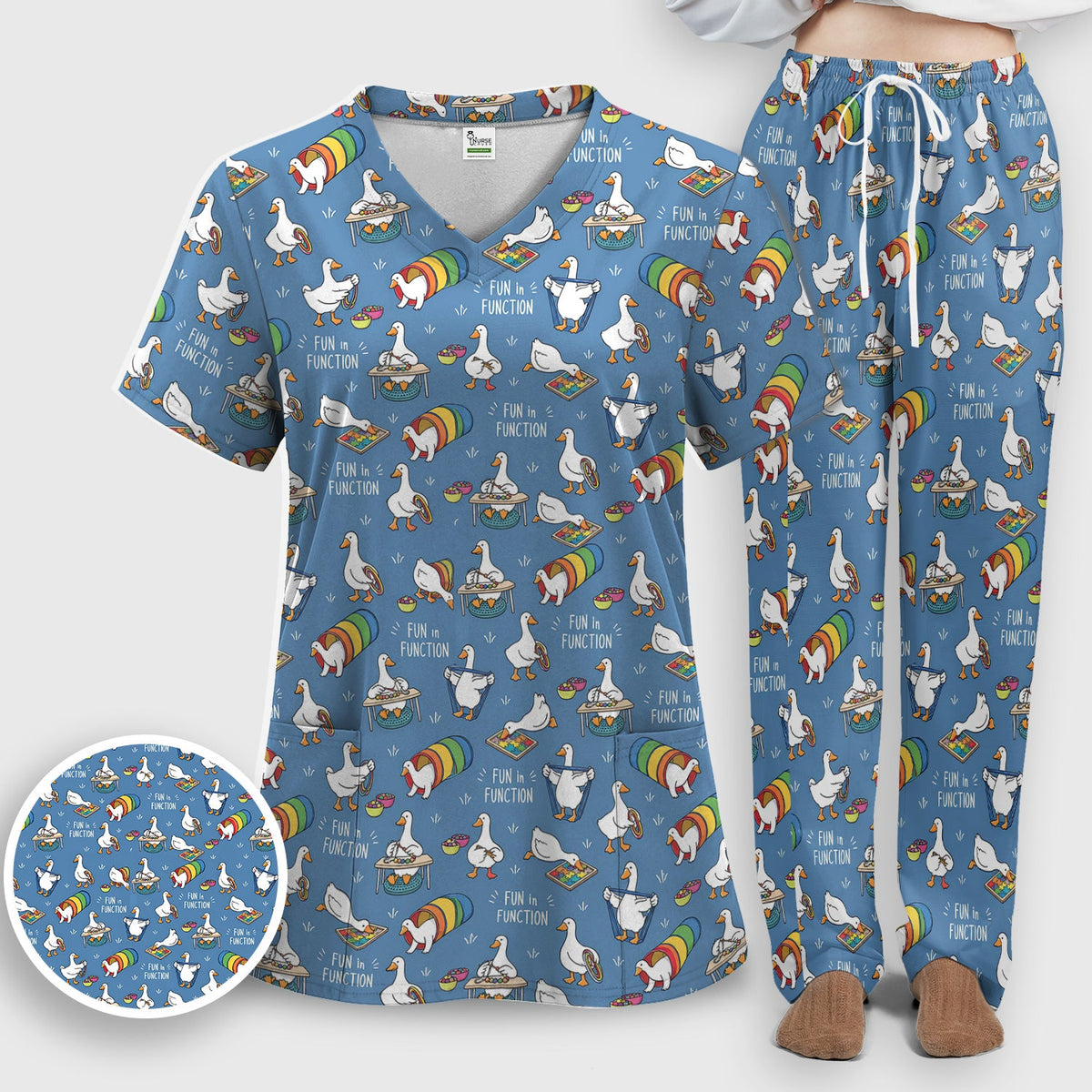 Fun In Function Occupational Therapy Duck Nurse Scrub Set