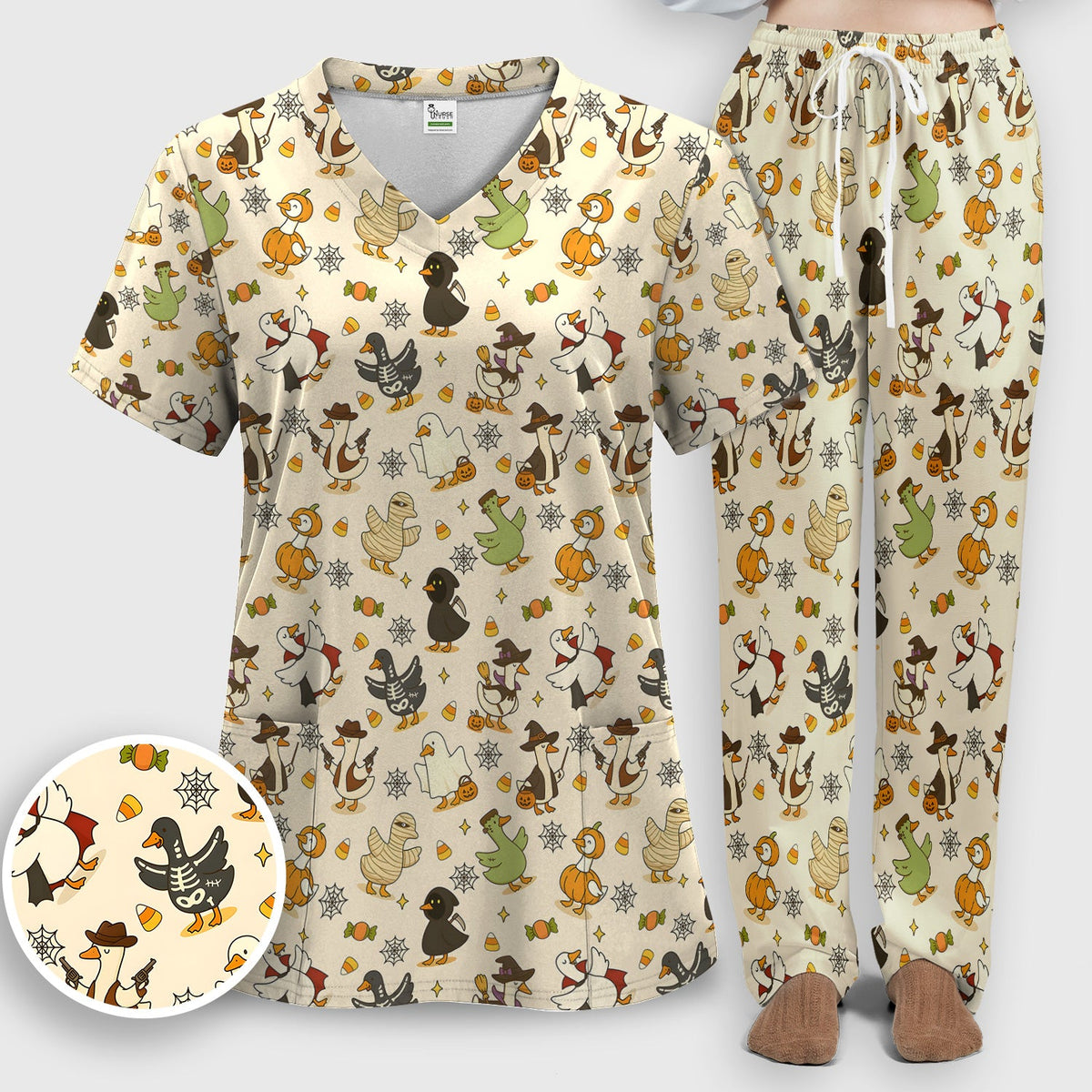 Costume Ducks Nurse Scrub Set - Halloween Gift