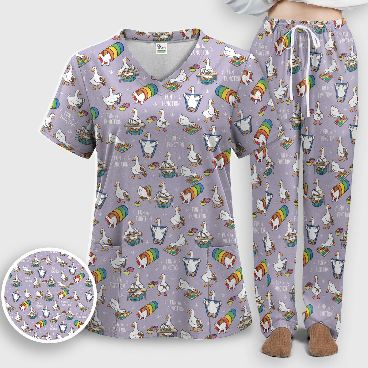 Fun In Function Occupational Therapy Duck Nurse Scrub Set