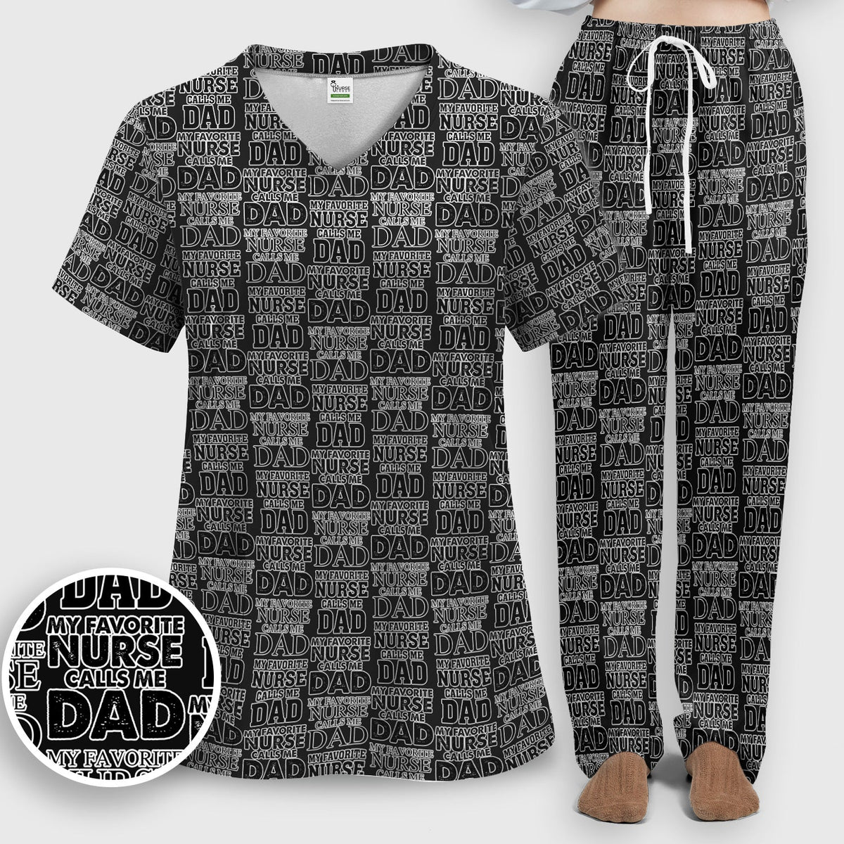 Favorite Nurse Calls Dad Scrub Set
