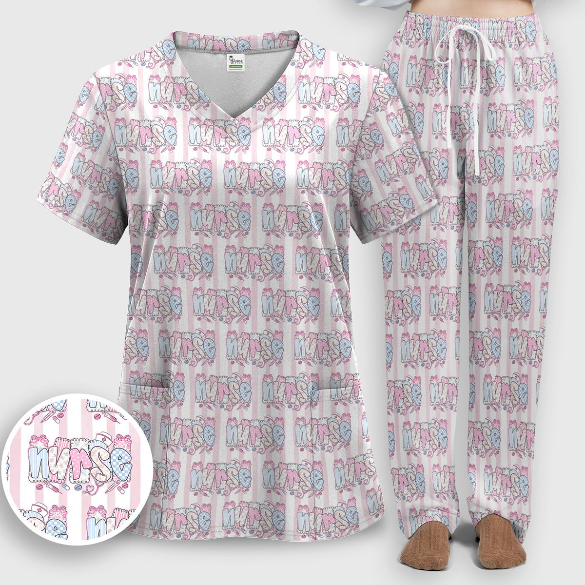 Pastel Nurse Scrub Set