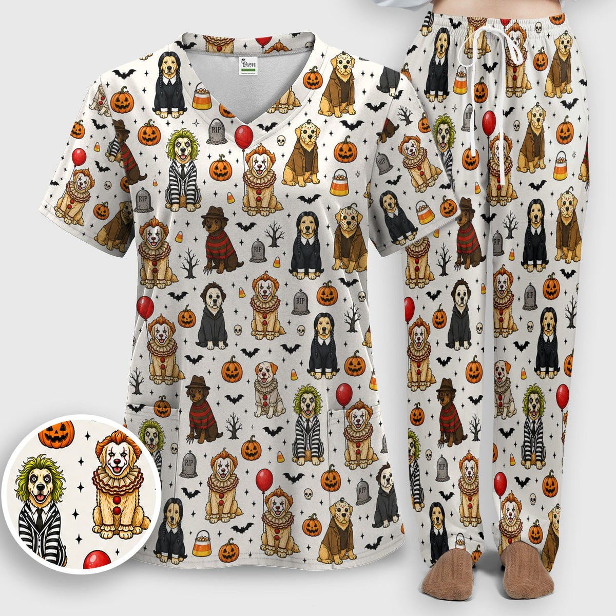 Halloween Dog Nurse Scrub Set