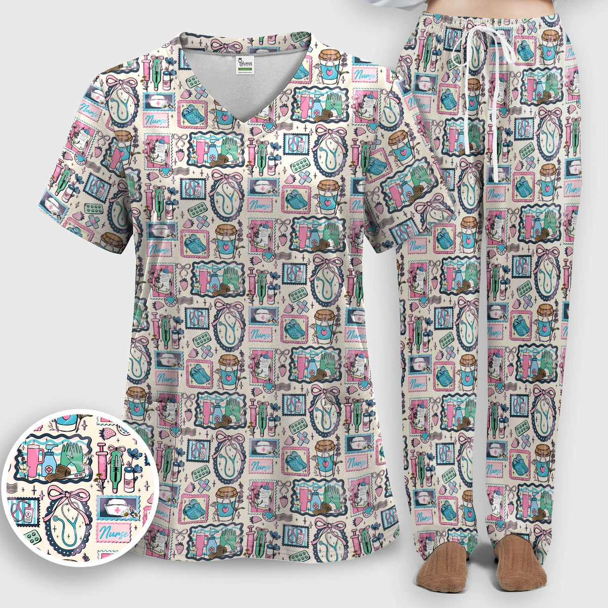 Stethoscope Syringe Frame Nurse Scrub Set