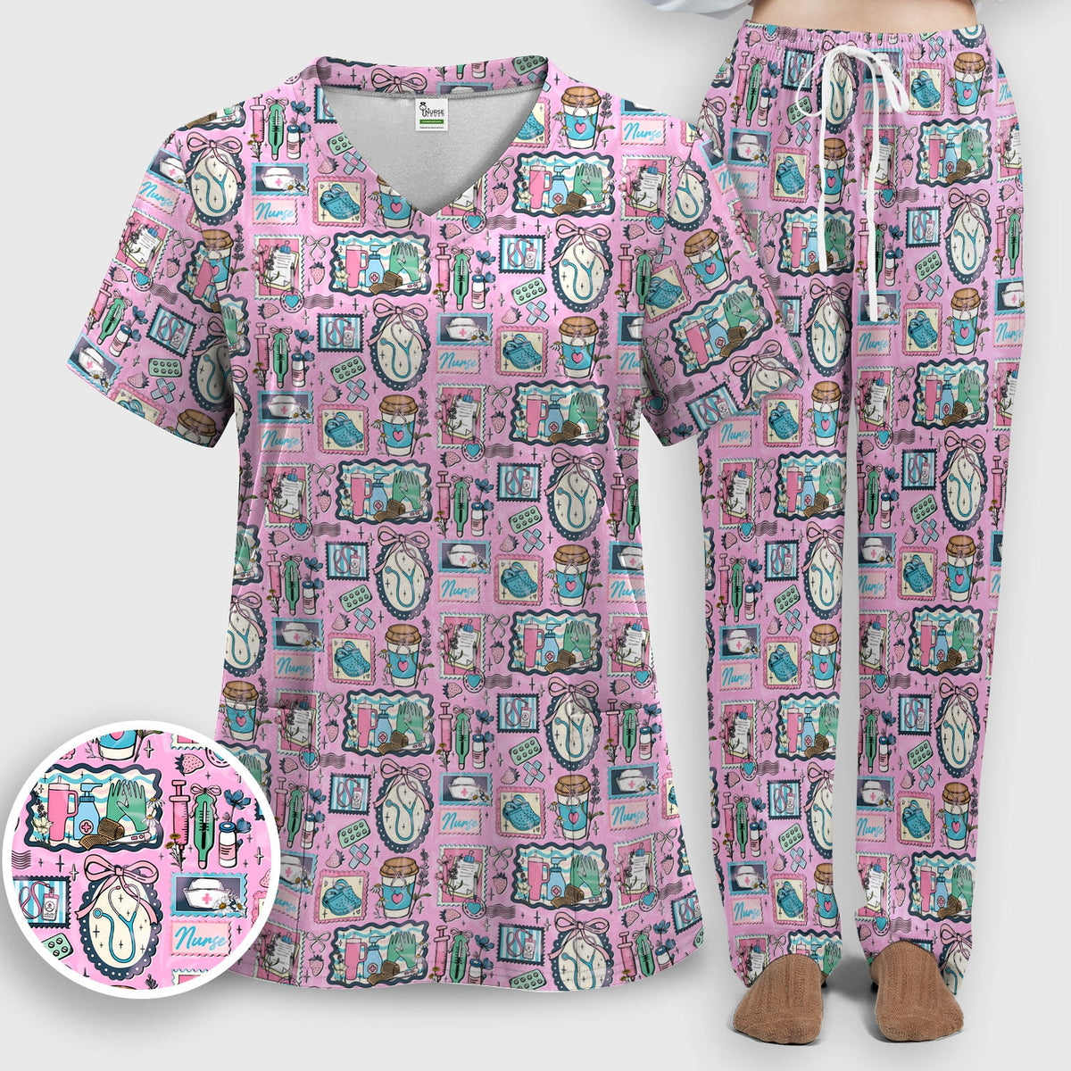 Stethoscope Syringe Frame Nurse Scrub Set