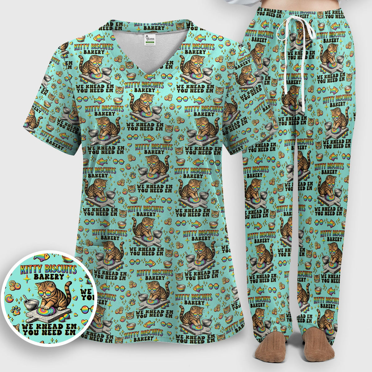 Pride Nurse Cat Baking Scrub Set