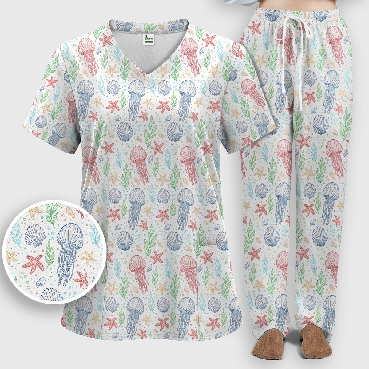 Jellyfish Ocean World Nurse Scrub Set