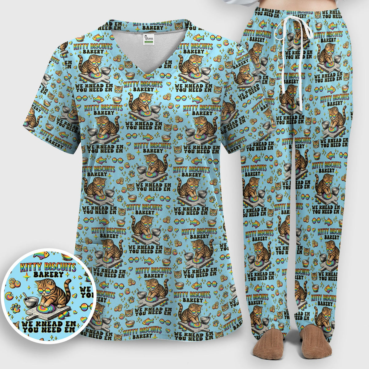 Pride Nurse Cat Baking Scrub Set