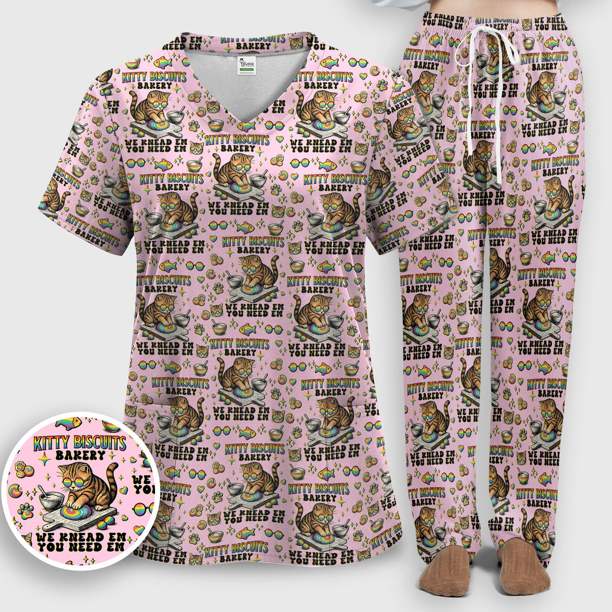 Pride Nurse Cat Baking Scrub Set