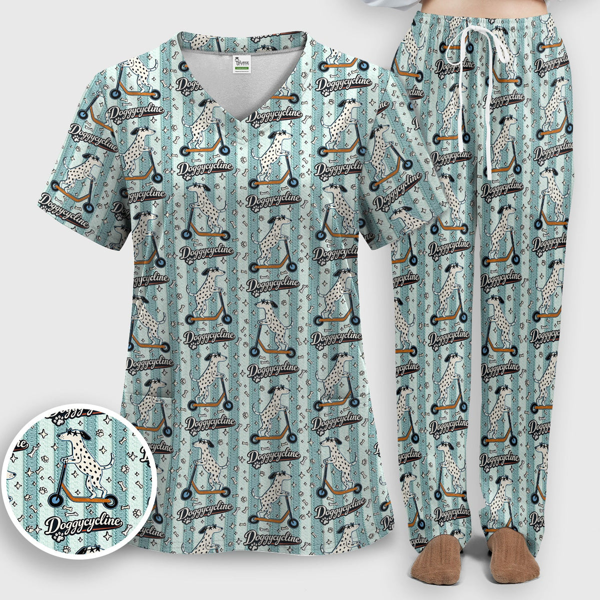 Veterinary Dalmatian Nurse Scrub Set