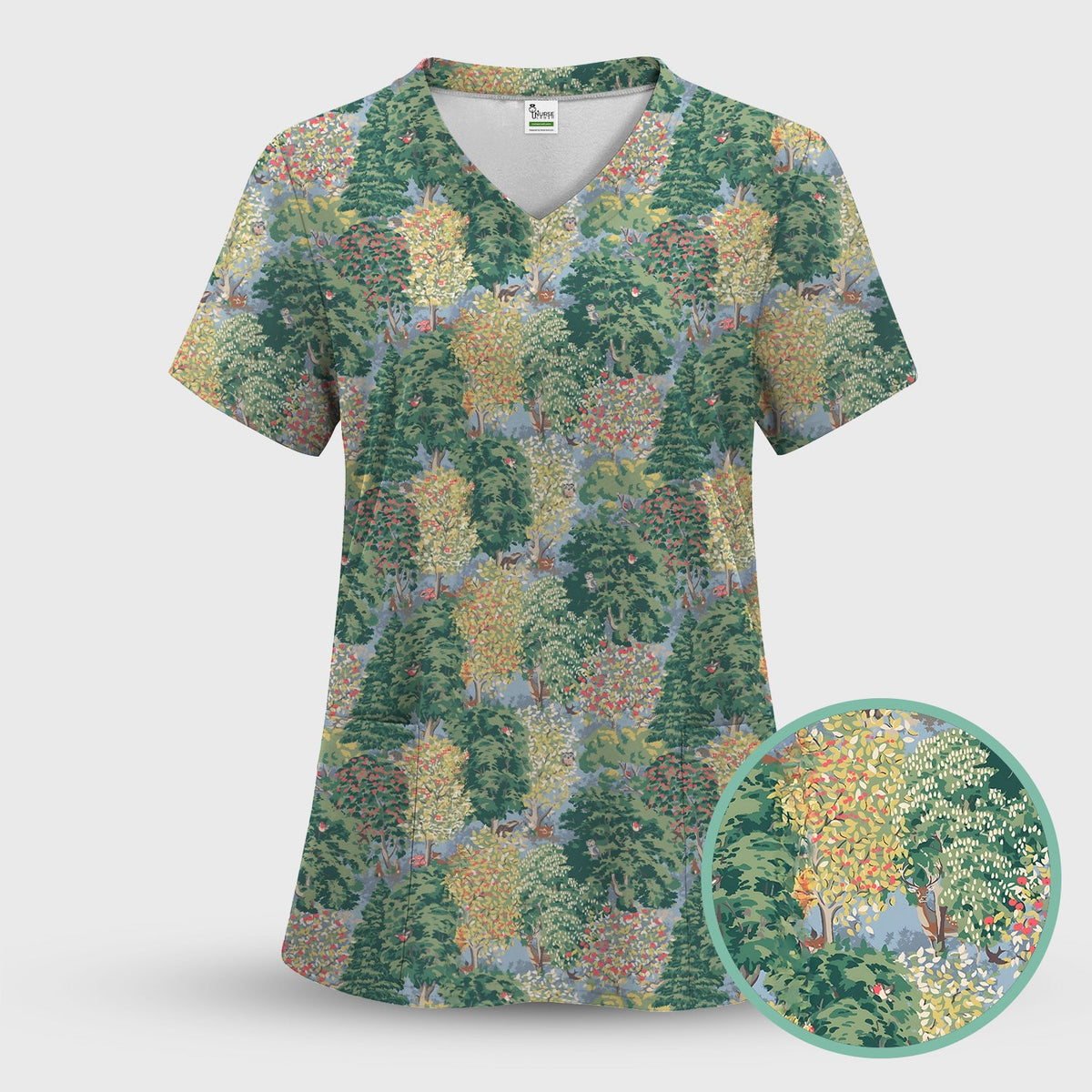 Forest Landscape Nurse Scrub Set