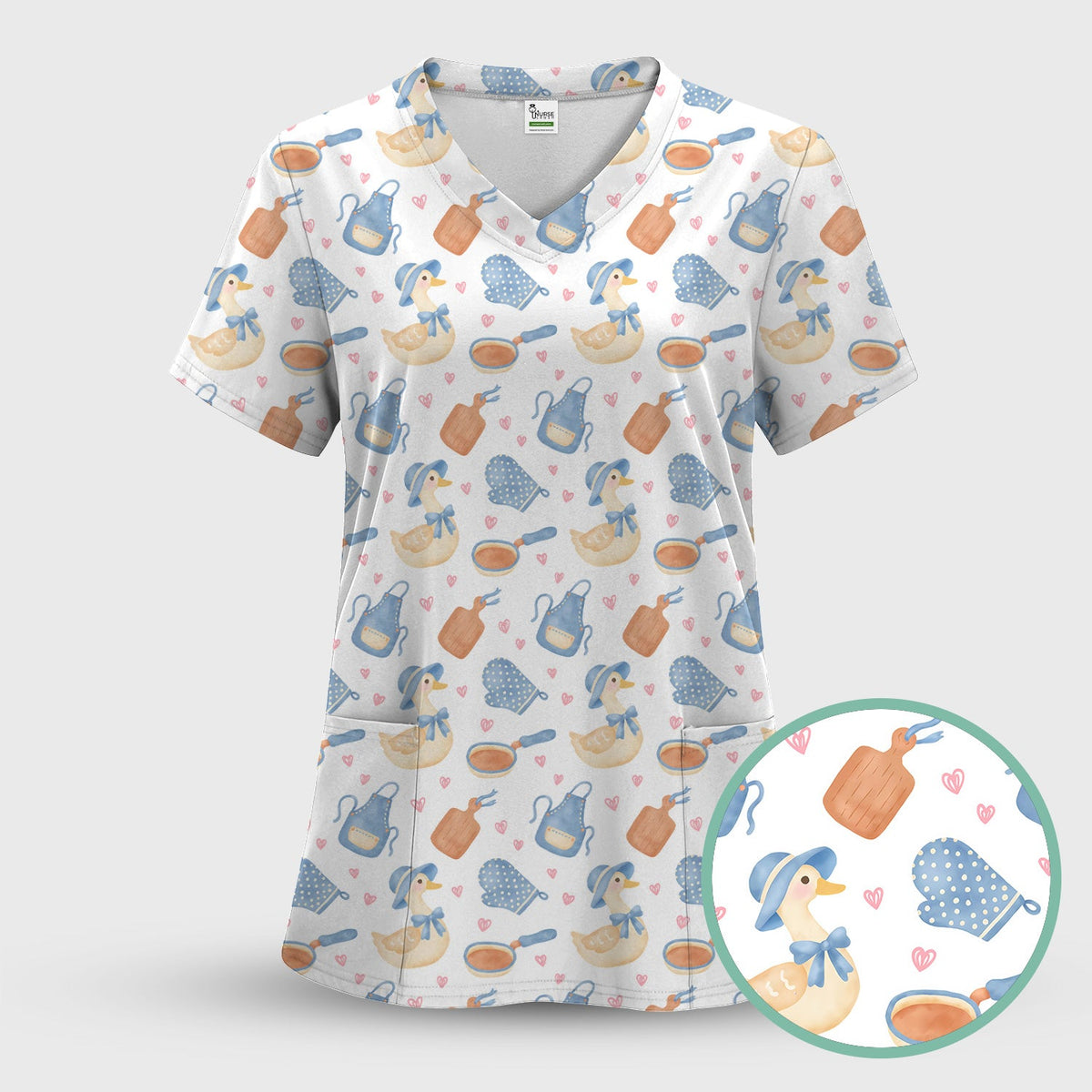 Duck Apron Kitchen Utensil Nurse Scrub Top