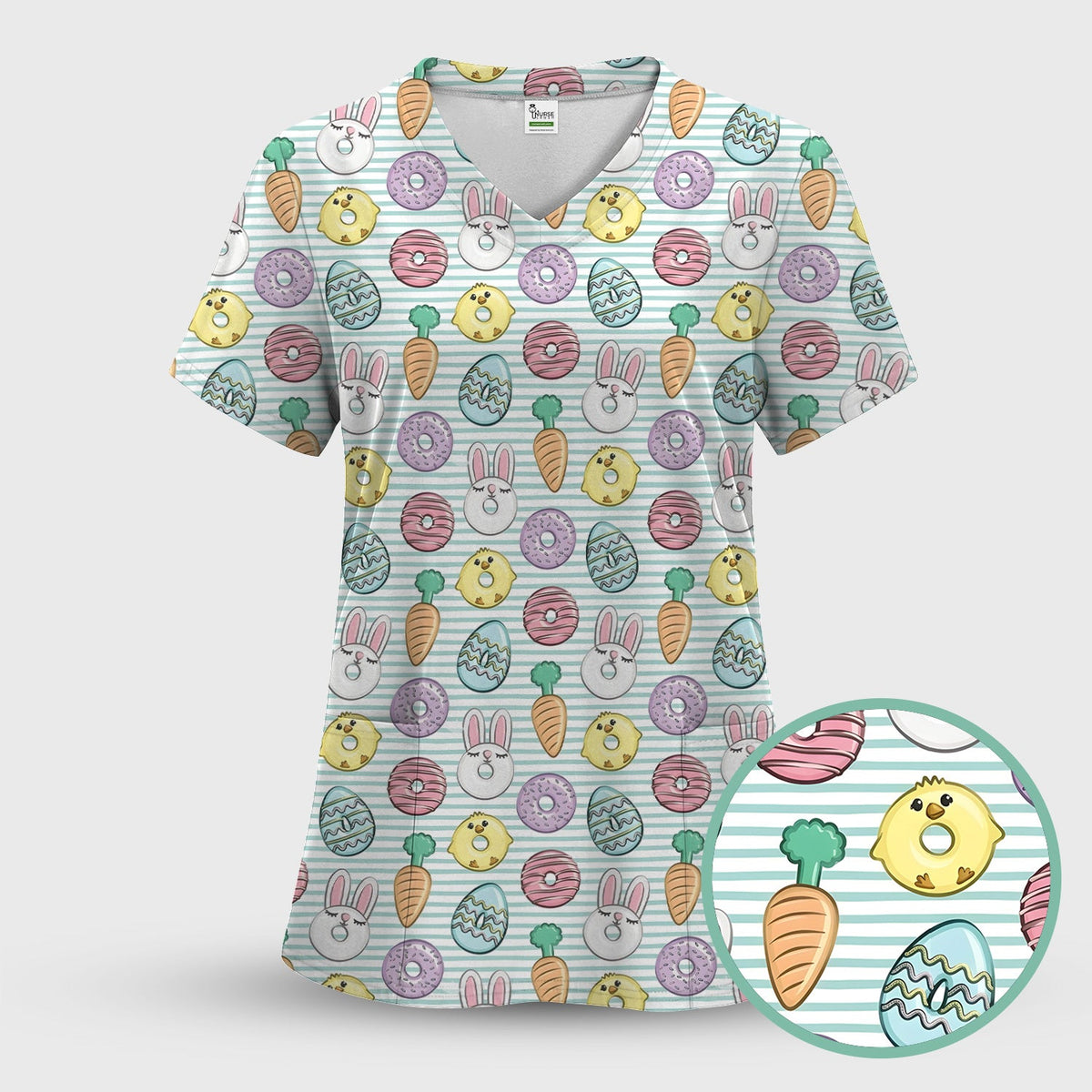 Chick Bunny Nurse Scrub Set - Easter Gift