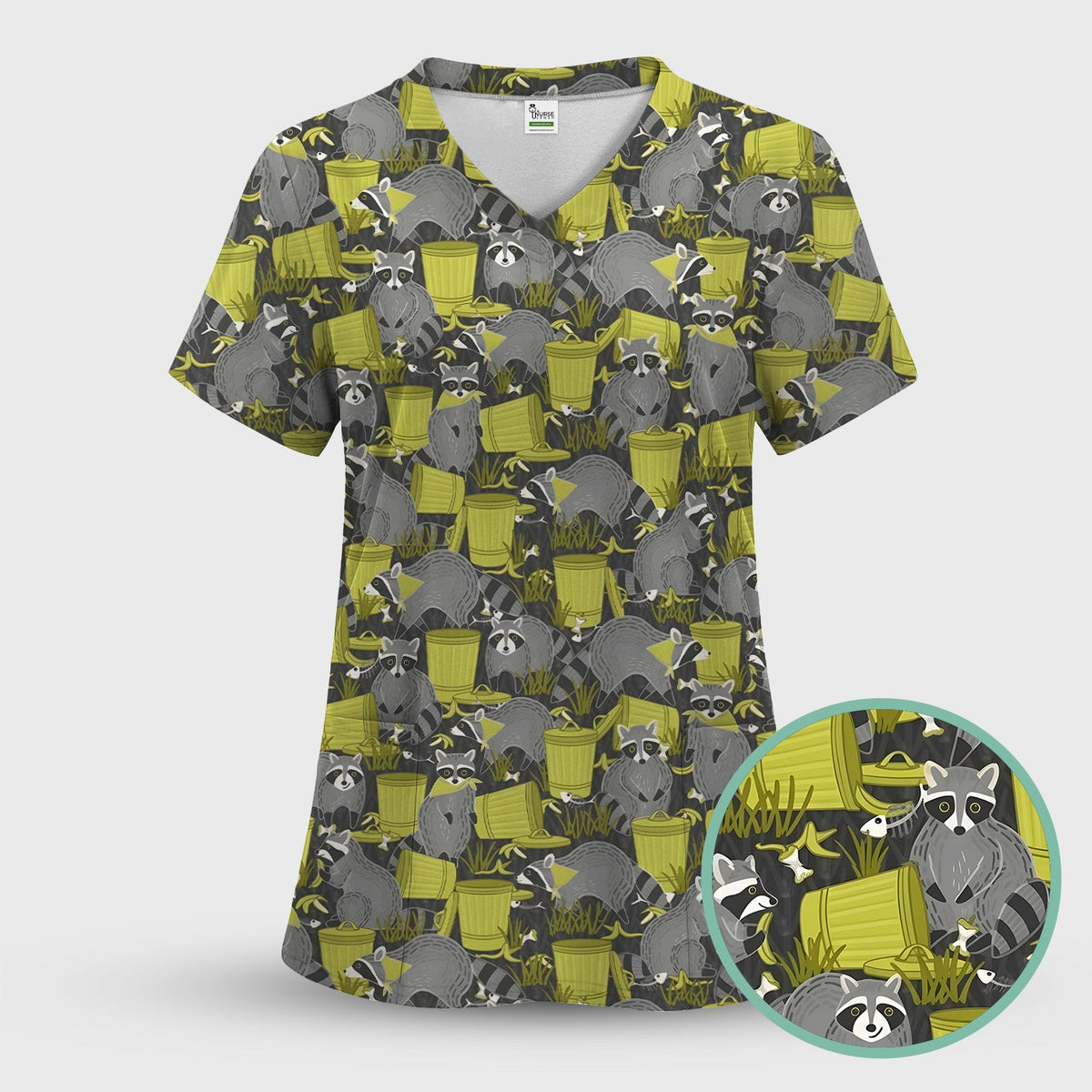 Raccoon Trash Panda Nurse Scrub Set