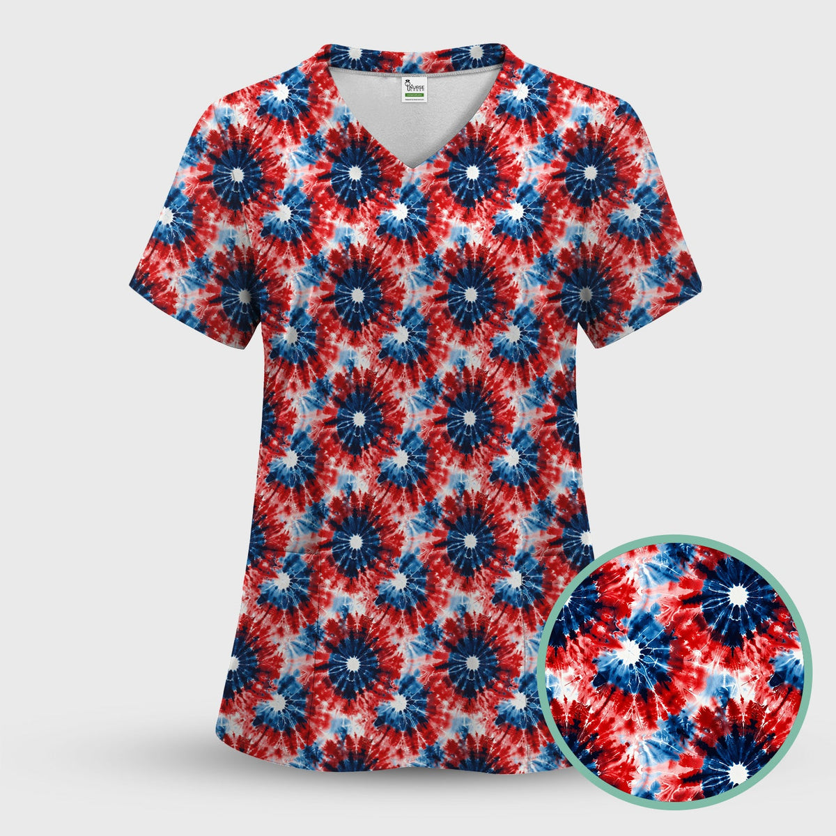 Nurse Tie Dye Firework Burst Scrub Set