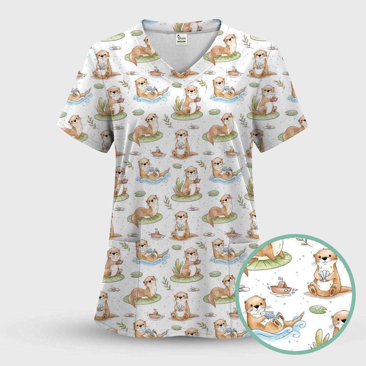Otter Lily Pad Nurse Scrub Set