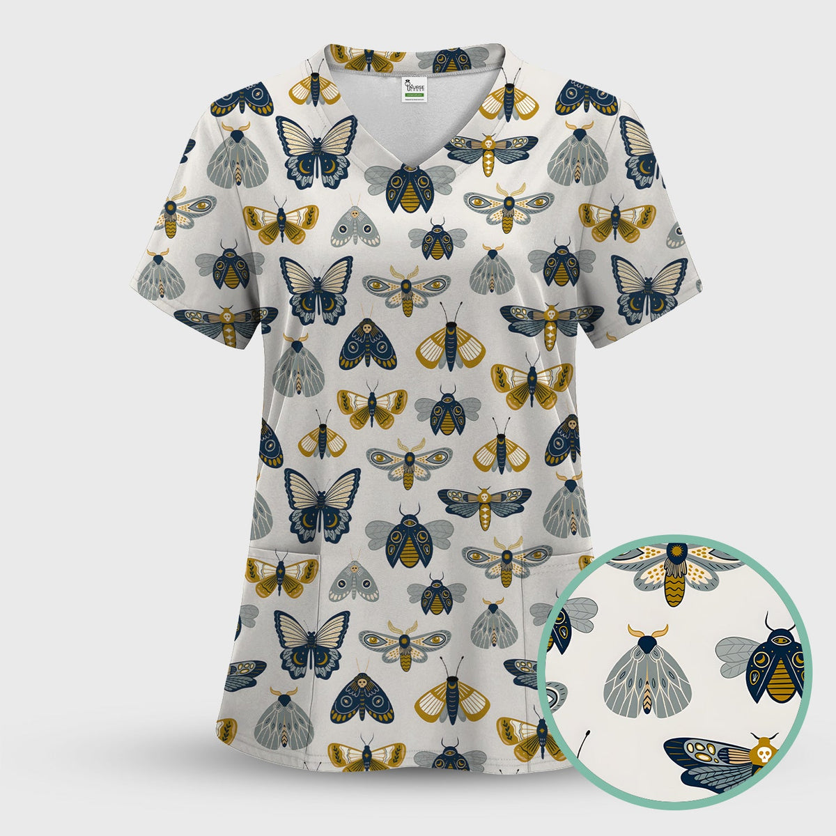 Butterfly Moth Insect Nurse Scrub Set