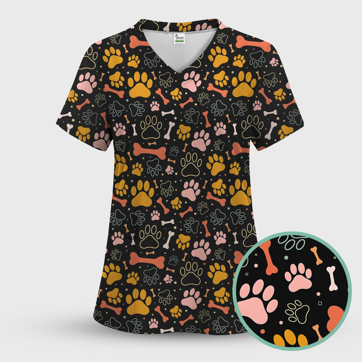 Paw Print Dog Nurse Scrub Set